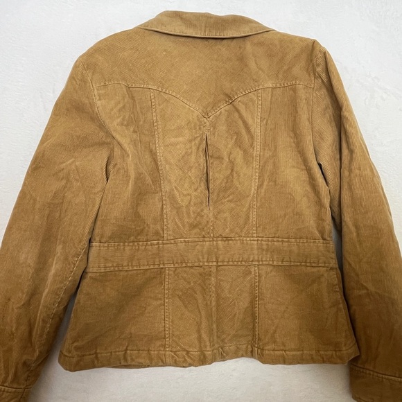 Mudd Y2K Tan Corduroy Zip Up Collared Jacket Academia sz XL Preppy Gilmore Girls - Picture 11 of 13